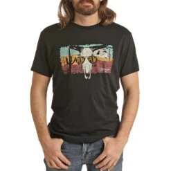 Rock & Roll Cowboy Men's Dale Brisby Pow Pow Desert Graphic T-Shirt