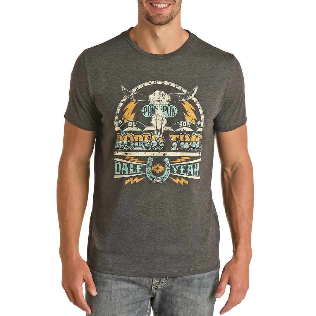 Rock & Roll Cowboy Men's Dale Brisby Pow Pow Skull Graphic T-Shirt