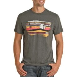 Rock & Roll Cowboy Men's Desert Graphic T-Shirt