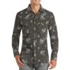 Rock & Roll Cowboy Men's Floral Stripe Snap Shirt