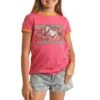 Rock & Roll Cowgirl Girls' Horse Graphic Ringer T-Shirt