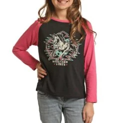 Rock & Roll Cowgirl Girls' Western Vibes T-Shirt