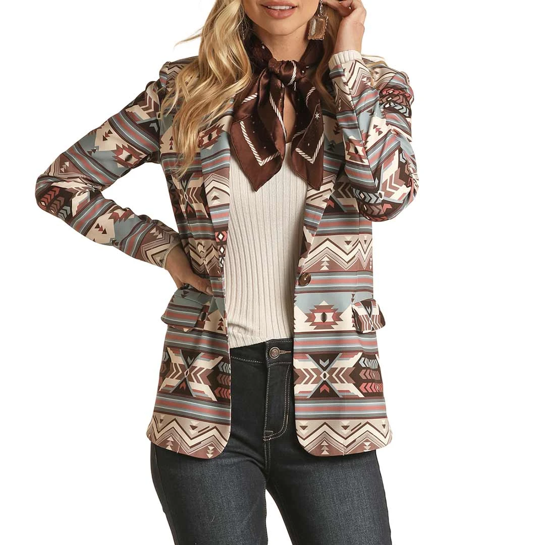 Rock & Roll Cowgirl Women's Aztec Blazer - Image 3