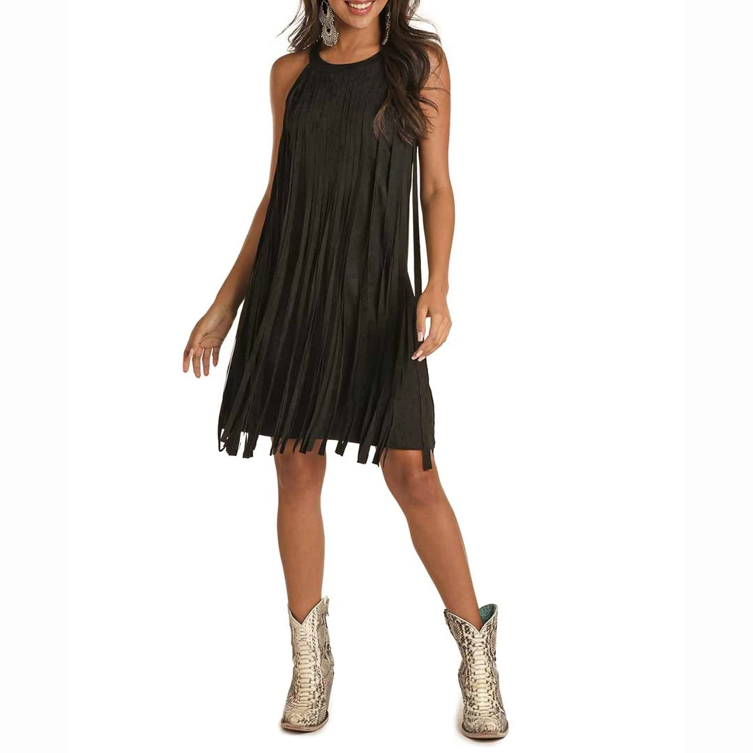Rock & Roll Cowgirl Women's Microsuede Fringe Dress - Image 2