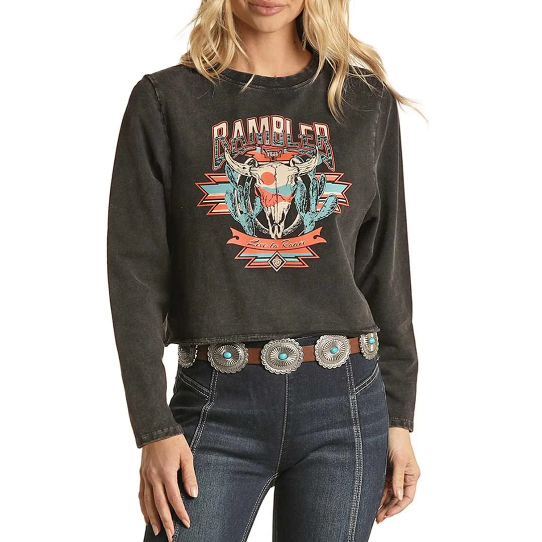 Rock & Roll Cowgirl Women's Rambler Cropped Sweatshirt