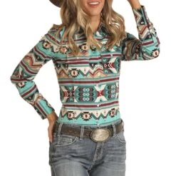 Rock & Roll Cowgirl Women's Southwest Print Snap Shirt
