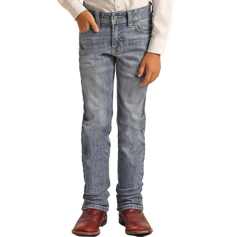 Rock & Roll Denim Boys' Slim Fit Revolver Bootcut Jeans - Image 3