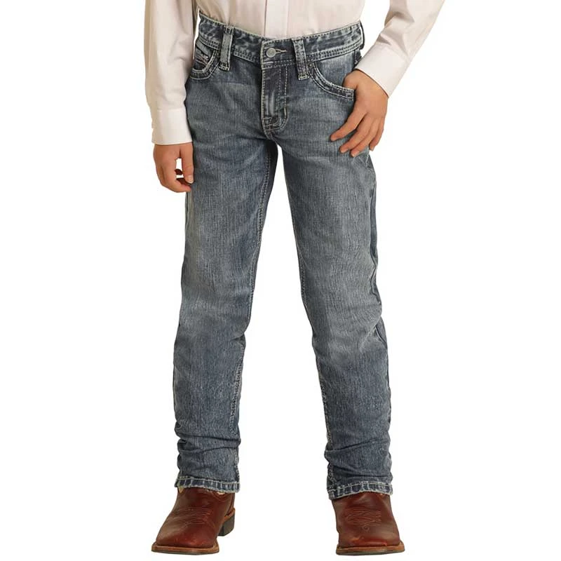 Rock & Roll Denim Boys' Slim Stretch Revolver Bootcut Jeans - Image 3