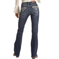 Rock & Roll Denim Women's Mid Rise Aztec Bootcut Jeans