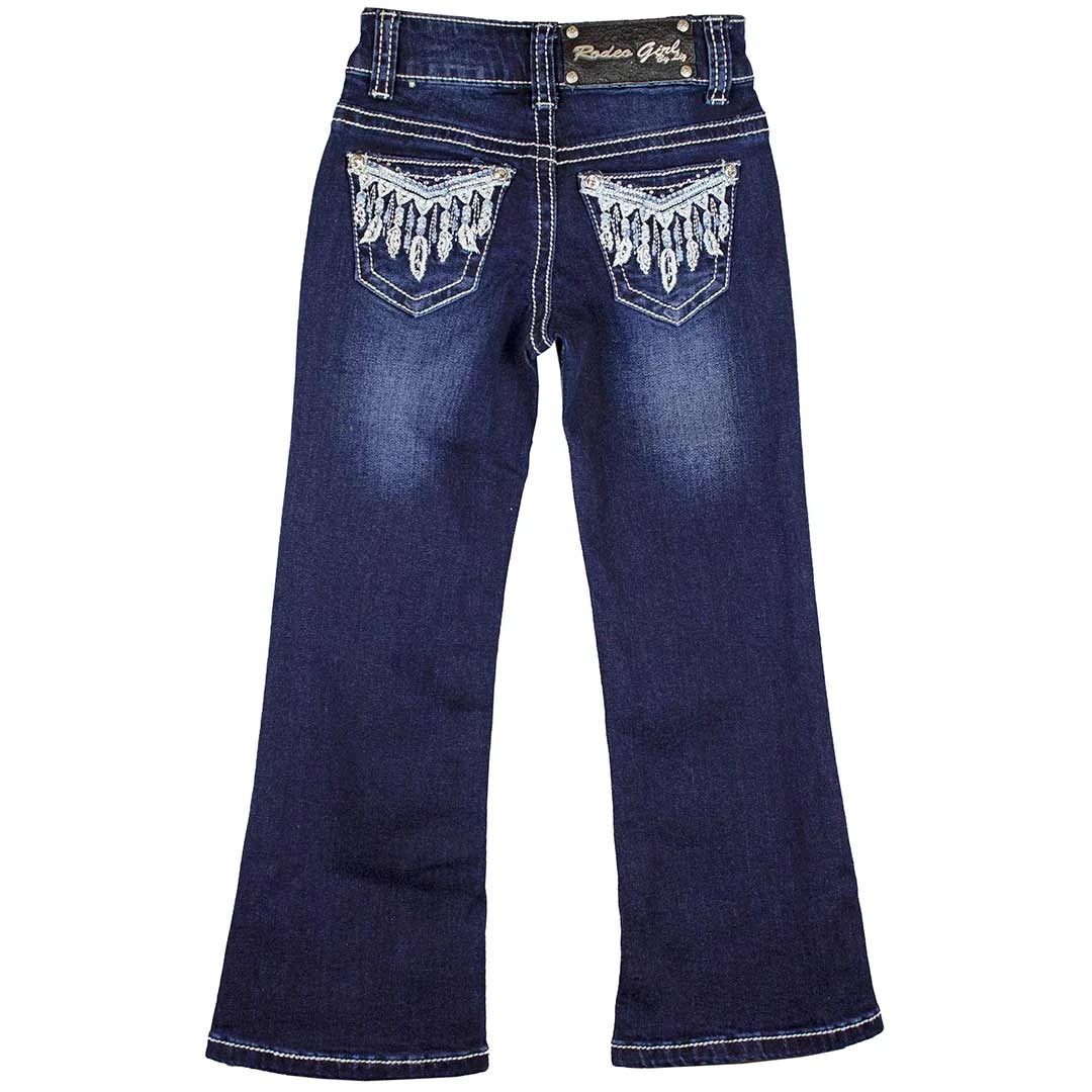Rodeo Girl Girls' Feather Pocket Bootcut Jeans
