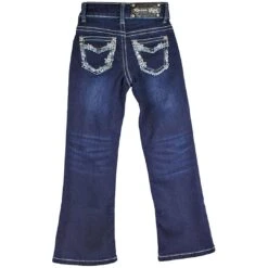 Rodeo Girl Girls' Floral Embroidered Bootcut Jeans