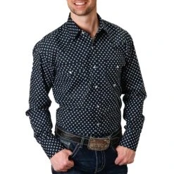 Roper Men's Amarillo Geometric Print Snap Shirt
