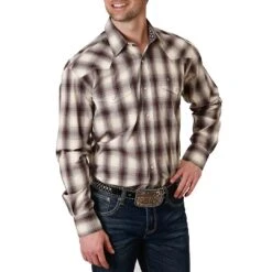 Roper Men's Amarillo Plaid Print Snap Shirt
