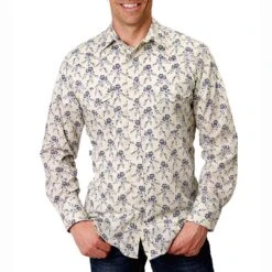 Roper Men's Floral Print Snap Shirt