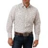 Roper Men's Floral Stripe Print Snap Shirt