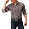 Roper Men's Paisley With Contrast Plaid Snap Shirt