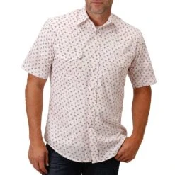 Roper Men's Short Sleeve Floral Print Snap Shirt