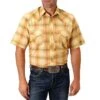 Roper Men's Short Sleeve Plaid Snap Shirt