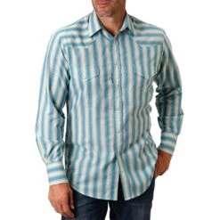 Roper Men's Stripe Print Snap Shirt