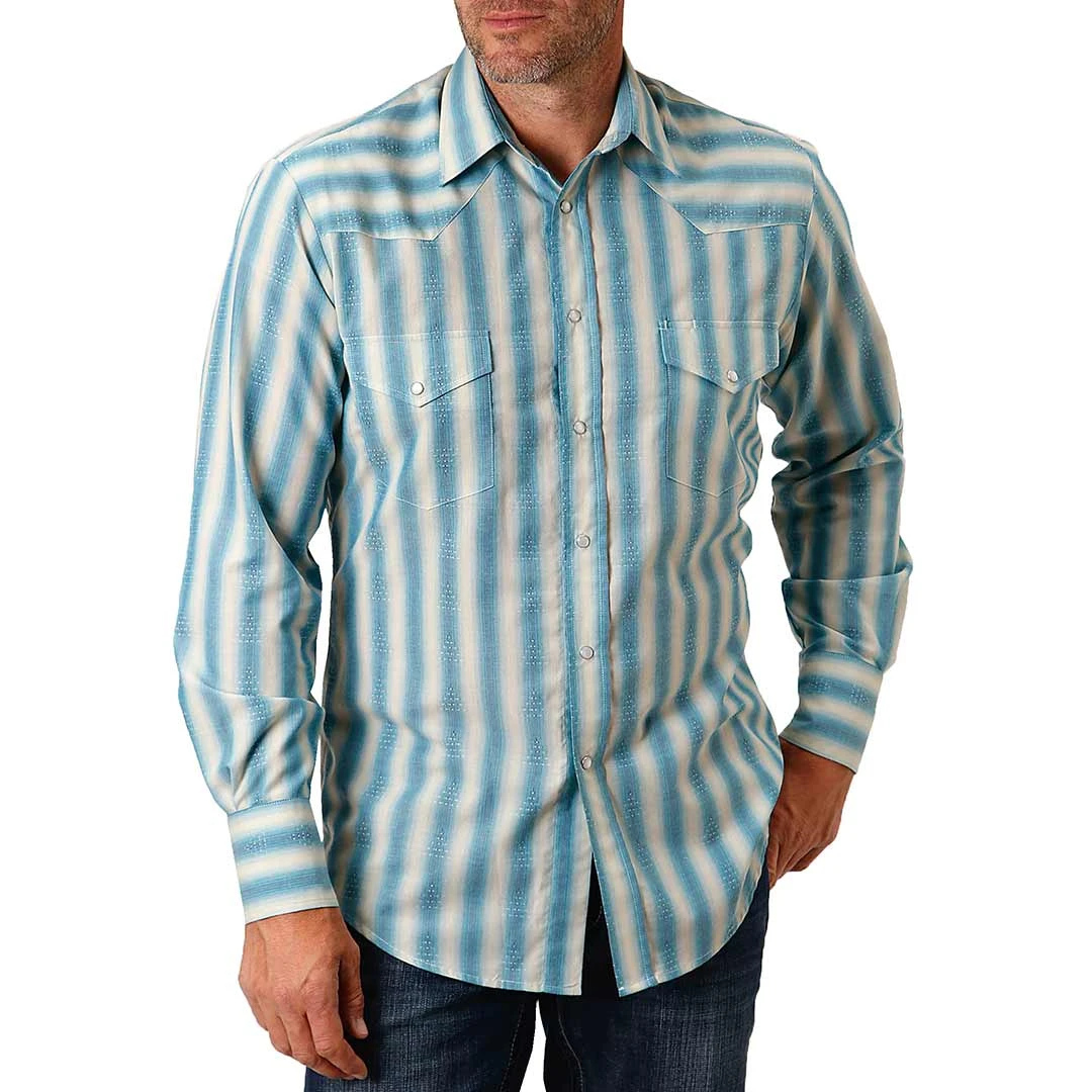 Roper Men's Stripe Print Snap Shirt