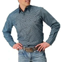 Roper Men's Teardrop Print Snap Shirt