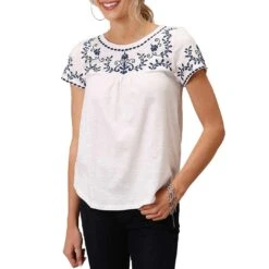 Roper Women's Floral Embroidered T-shirt