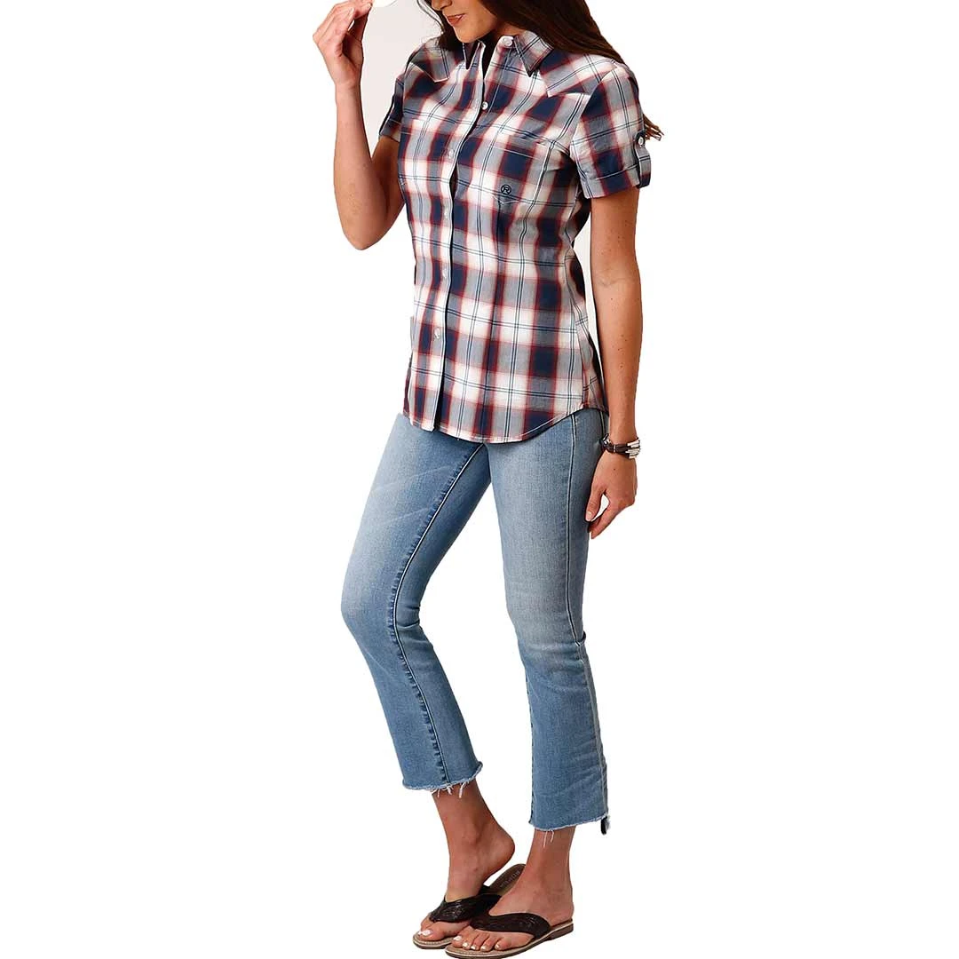 Roper Women's Short Sleeve Plaid Button-Down Shirt - Image 3