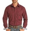 Rough Stock Men's Mini Aztec Print Snap Shirt
