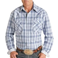 Rough Stock Men's Plaid Snap Shirt