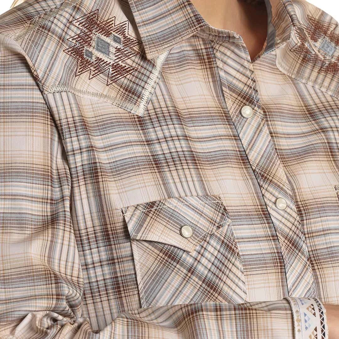 Rough Stock Women's Plaid Print Snap Shirt - Image 2