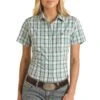 Rough Stock Women's Short Sleeve Plaid Button-Down Shirt