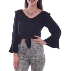 Scully Women's Off Shoulder Button-Down Blouse