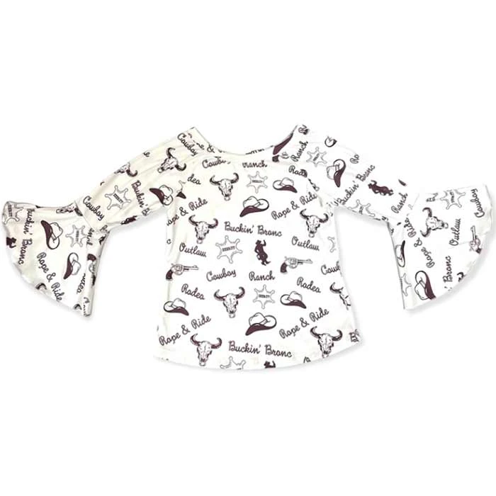 Shea Baby Toddler Girls' Outlaw Bell Sleeve Shirt