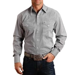 Stetson Men's Dot Print Snap Shirt