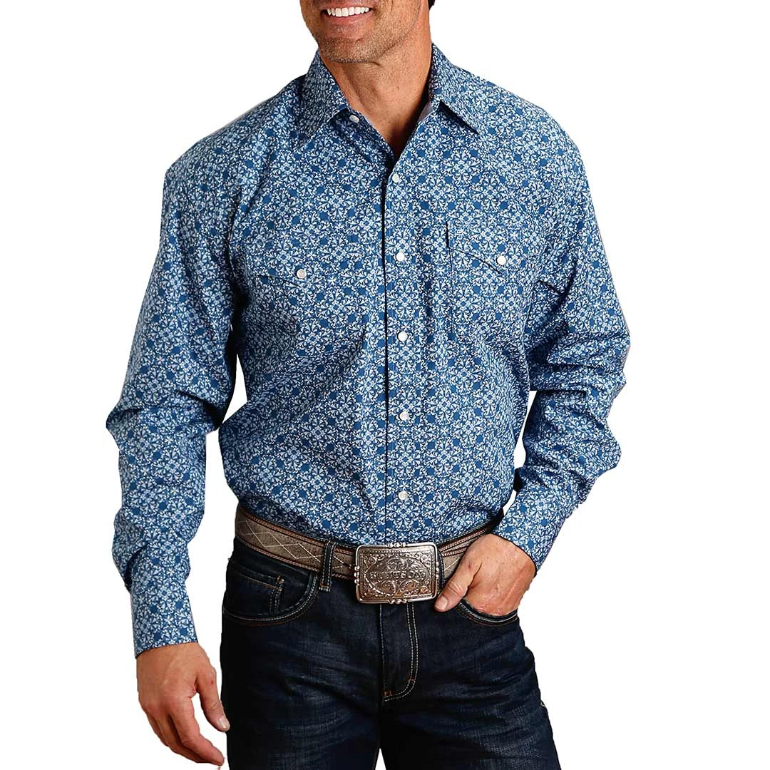 Stetson Men's Floral Print Snap Shirt