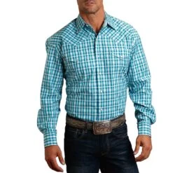 Stetson Men's Ombre Plaid Snap Shirt