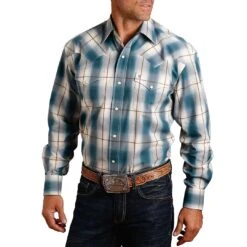 Stetson Men's Plaid Print Snap Shirt