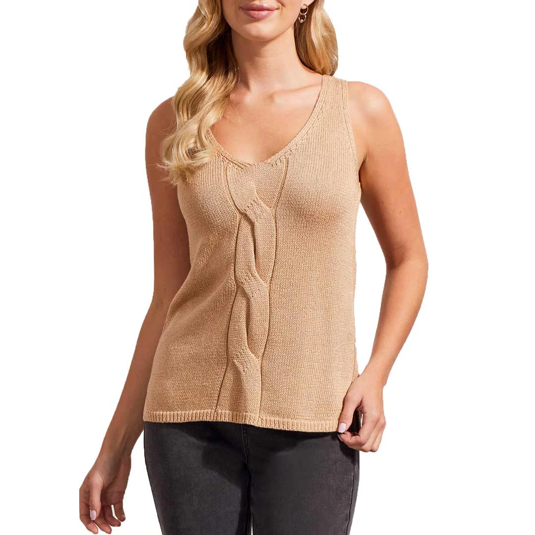 Tribal Women's Cable Knit Sweater Tank Top