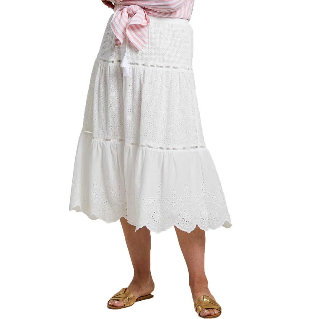 Tribal Women's Embroidered Cotton Midi Skirt