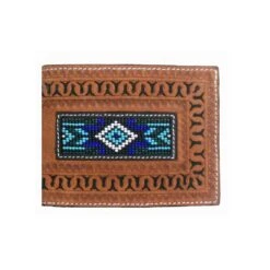 Twisted X Men's Bead Inlay Leather Bi-Fold Wallet