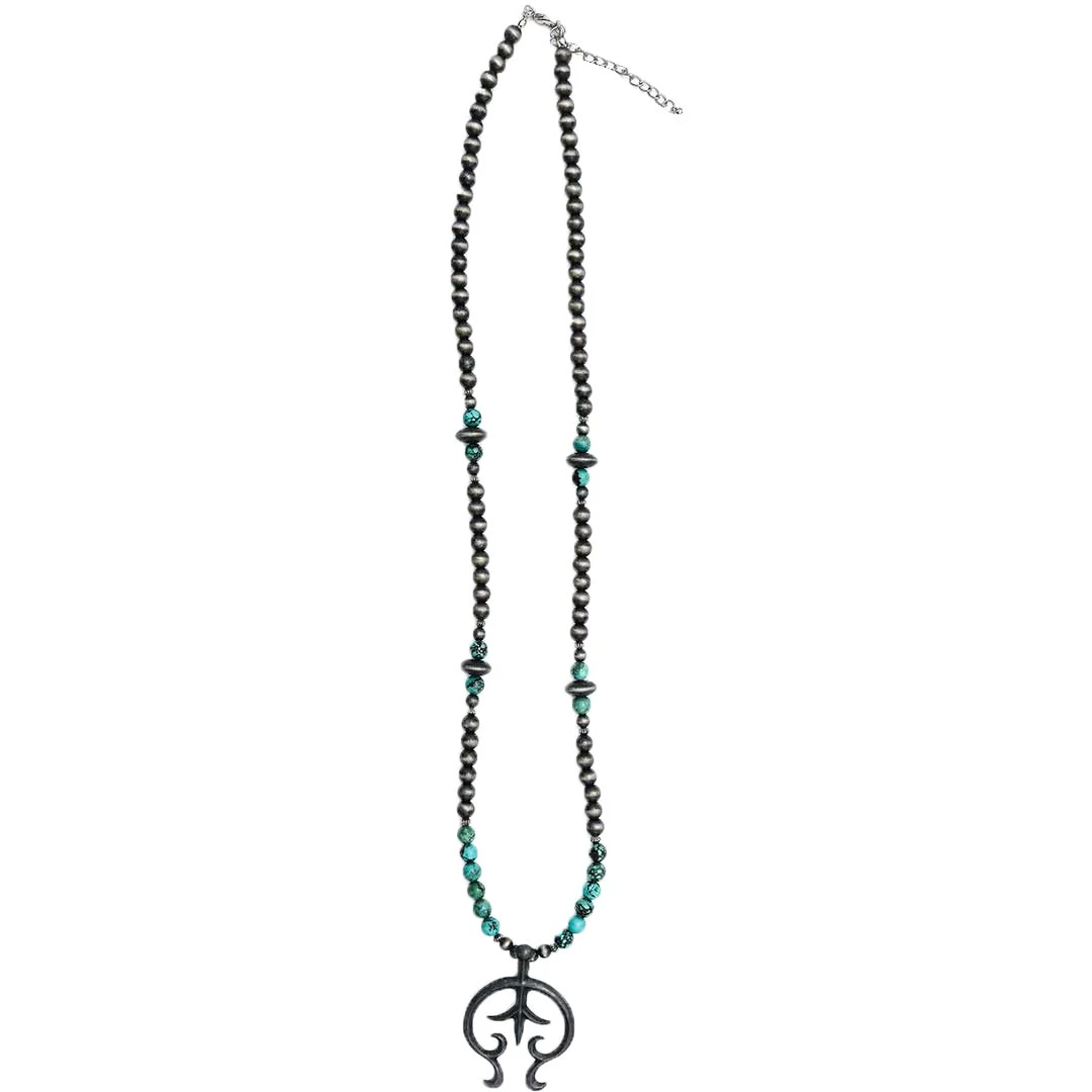 West & Co Jewelry Navajo Bead Fleur Pendant Necklace