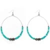 West & Co Jewelry Turquoise Square Bead Hoop Earrings