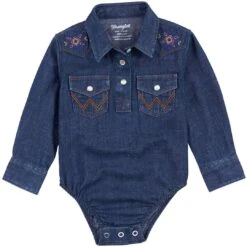 Wrangler Baby Girls' Denim Onesie