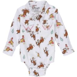 Wrangler Baby Girls' Rodeo Print Snap Bodysuit