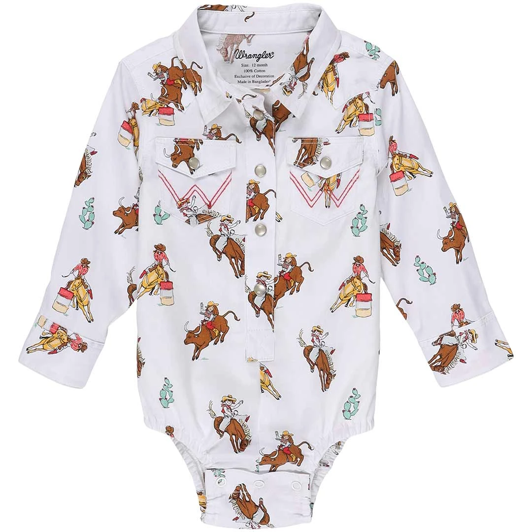 Wrangler Baby Girls' Rodeo Print Snap Bodysuit