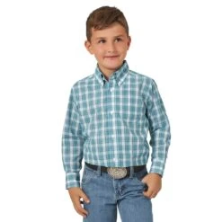 Wrangler Boys' Riata Plaid Shirt