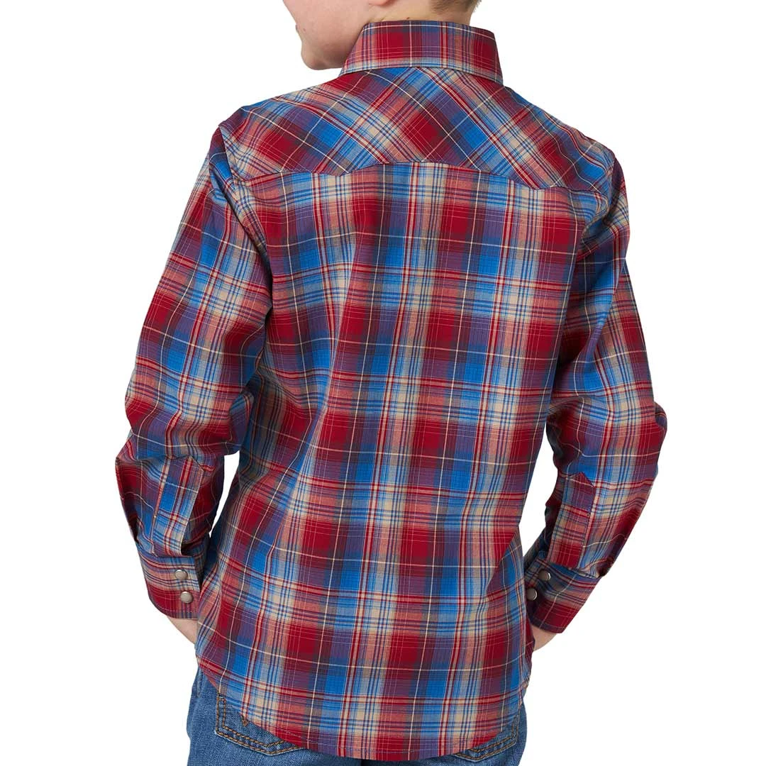 Wrangler Boys' Retro Sawtooth Plaid Snap Shirt - Image 2