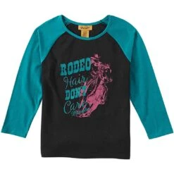 Wrangler Girls' Rodeo Hair Raglan T-Shirt