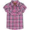 Wrangler Girls' Short Sleeve Plaid Snap Shirt
