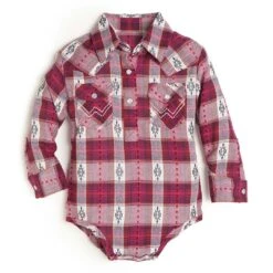 Wrangler Baby Girls' Aztec Plaid Onesie